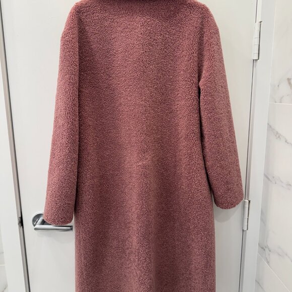 A.L.C. (ALC) Pink Tufted Teddy Caron Shearling Coat Faux Fur Women's Midi Coat L - Picture 5 of 5